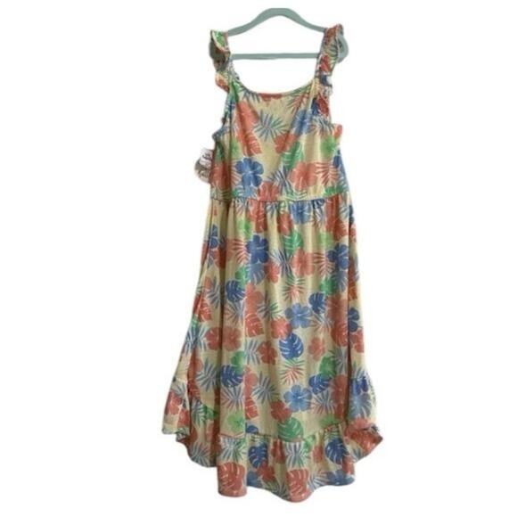 Sweet Butterfly Maxi Dress Youth Girls L 14/16 Floral Ruffle Cap Sleeve High Low - Picture 5 of 5